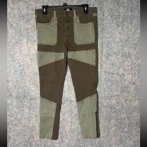 BDG Woman 29 Moto Ankle Zip‎ Skinny Urban Outfitters olive green patchwork Pants